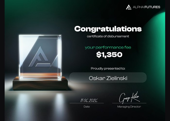 Trader payout certificate