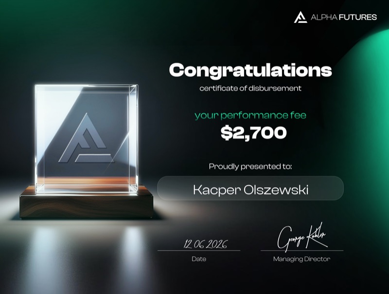 Trader payout certificate
